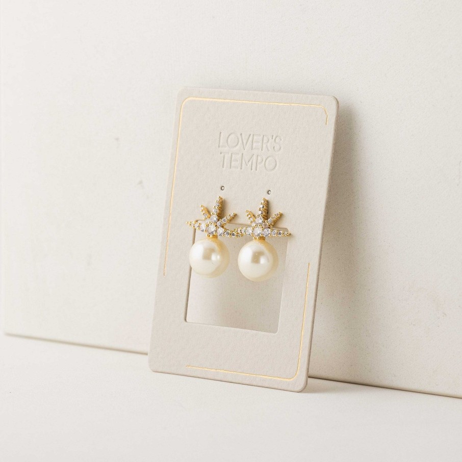 Earrings Lover's Tempo | Etoile Star Pearl Stud Earrings Gold