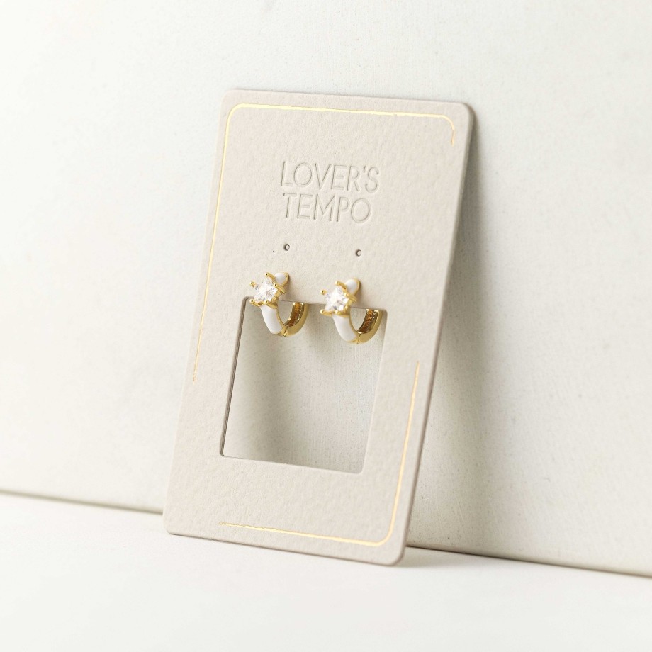 Earrings Lover's Tempo | Star Enamel Huggie Hoop Earrings