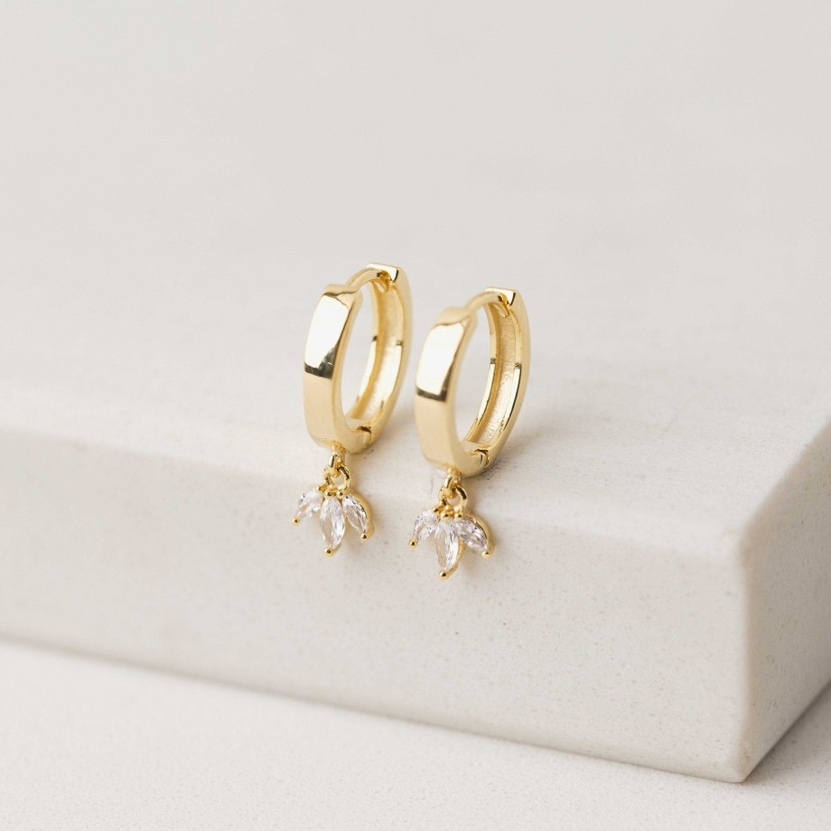 Earrings Lover's Tempo | Tiara Huggie Drop Hoop Earrings