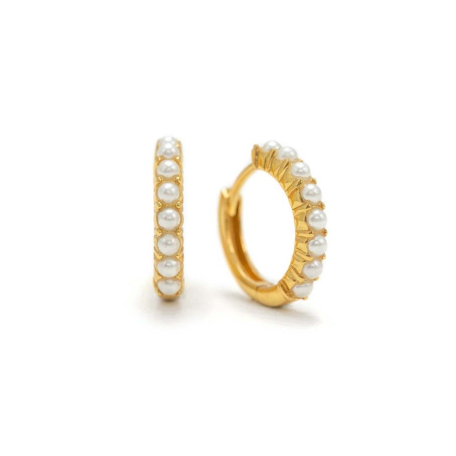 Earrings Lover's Tempo | Pearl 15Mm Hoop Earrings