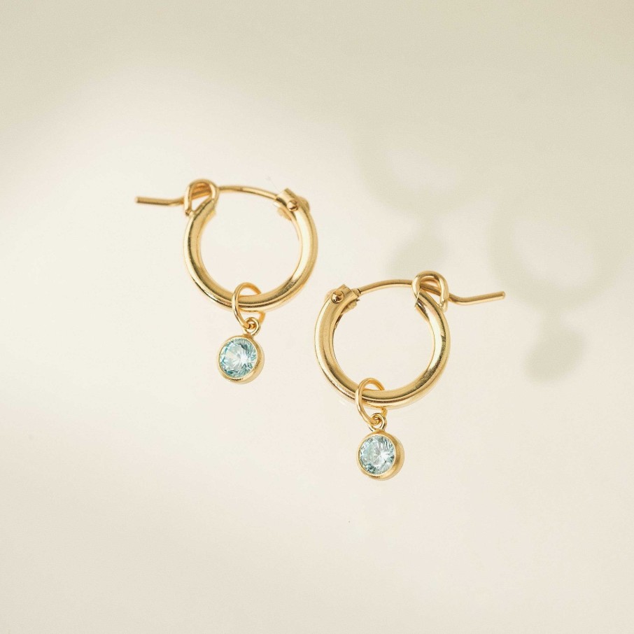 Earrings Lover's Tempo | March Birthstone Gold-Filled Hoop Earrings