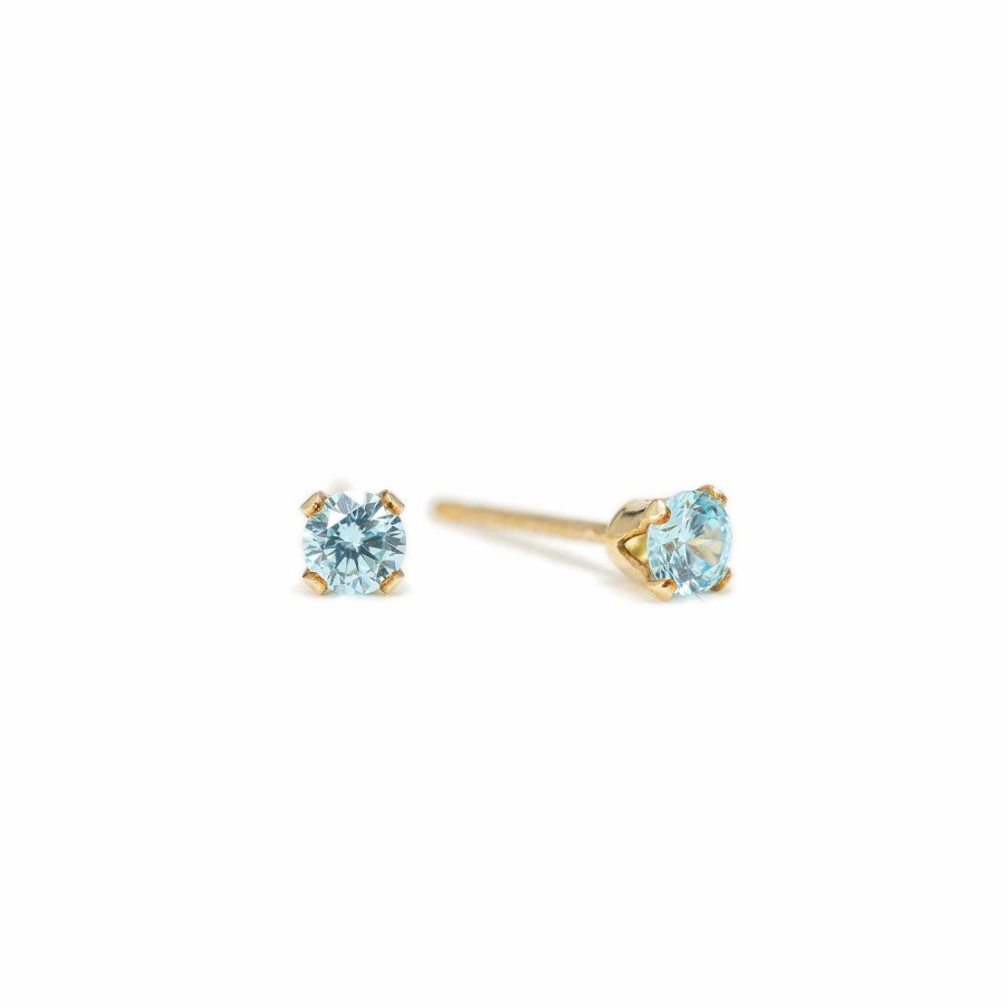 Studs Lover's Tempo | March Birthstone Gold-Filled Stud Earrings