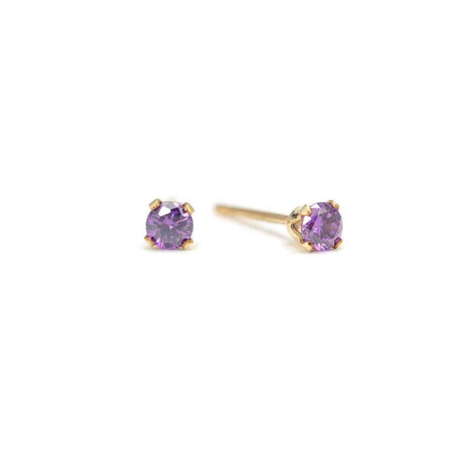 Earrings Lover's Tempo | February Birthstone Gold-Filled Stud Earrings