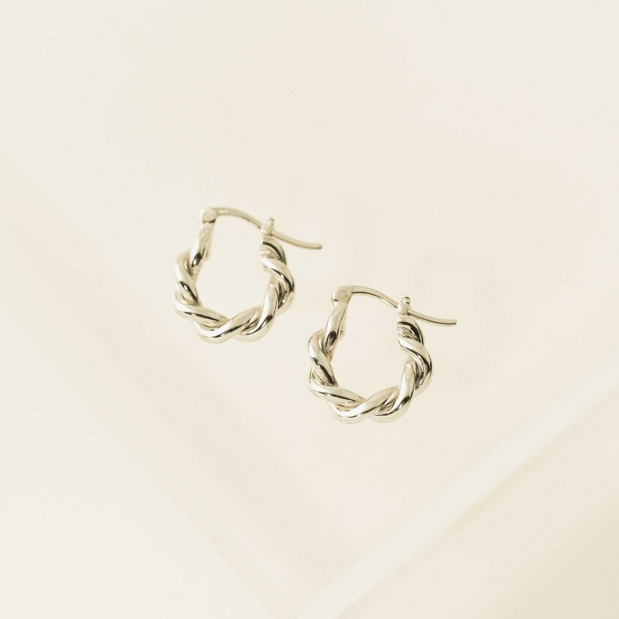 Hoops Lover's Tempo | Twist Hinge Hoop Earrings Silver