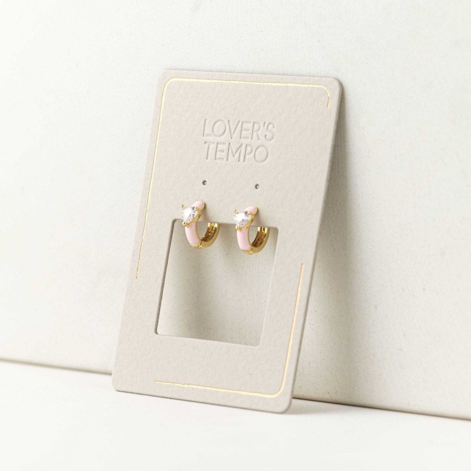 Hoops Lover's Tempo | Heart Enamel Huggie Hoop Earrings