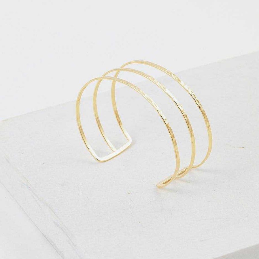 Bracelets Lover's Tempo | Sayla Hammered Bangle Gold