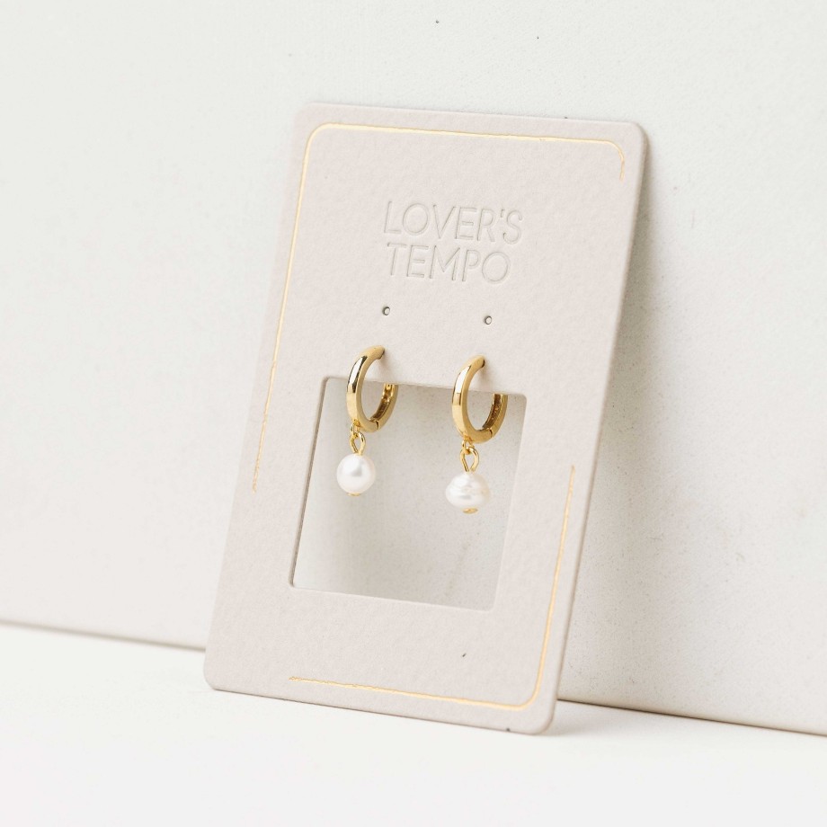 Earrings Lover's Tempo | Amari Pearl Huggie Hoop Earrings