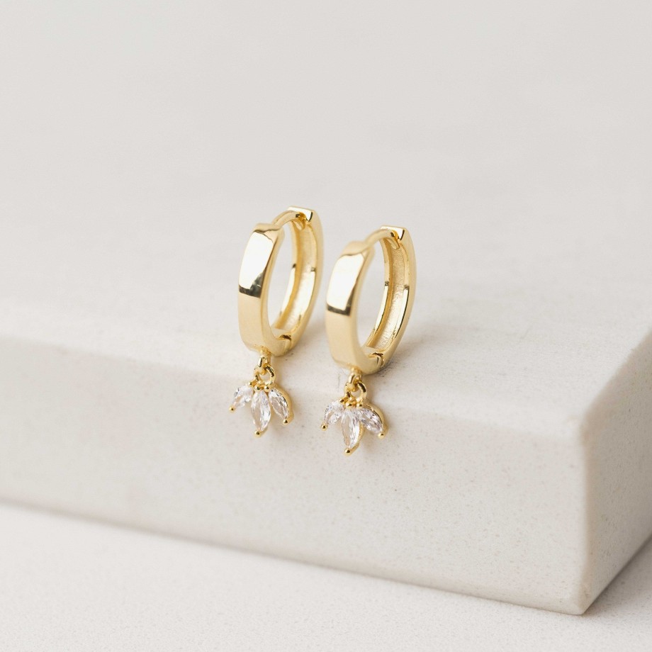 Hoops Lover's Tempo | Tiara Huggie Drop Hoop Earrings