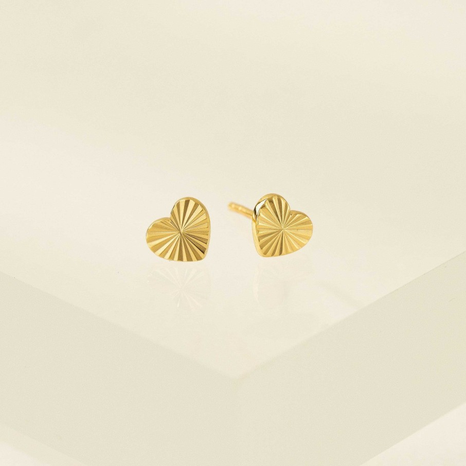 Studs Lover's Tempo | Heart Fluted Stud Earrings