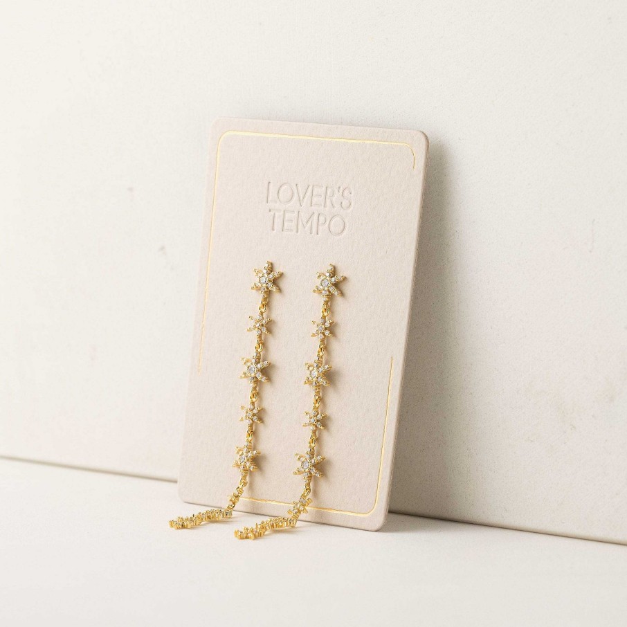 Earrings Lover's Tempo | Solaris Star Drop Earrings Gold