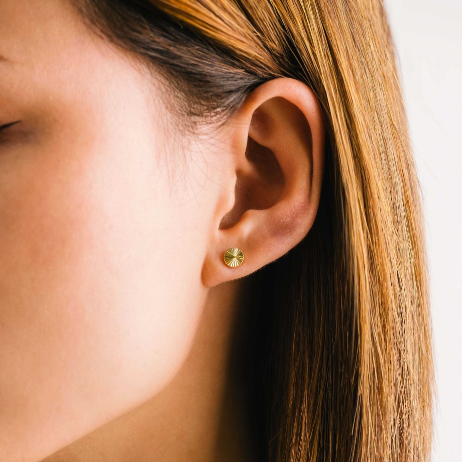 Studs Lover's Tempo | Coin Fluted Stud Earrings